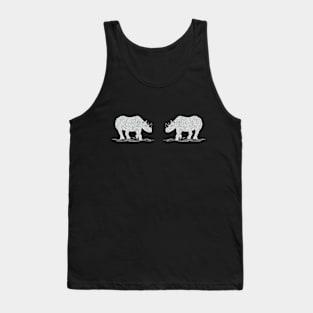 Rhinos in Love - cute and cool animal design - on dark grey Tank Top